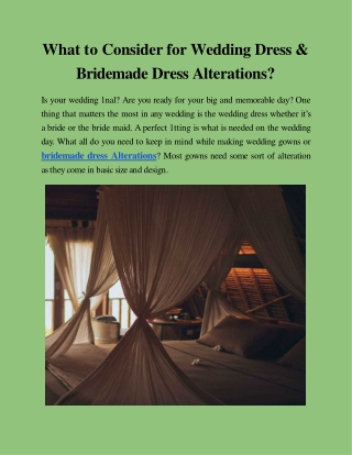 Bridemade Dress Alterations