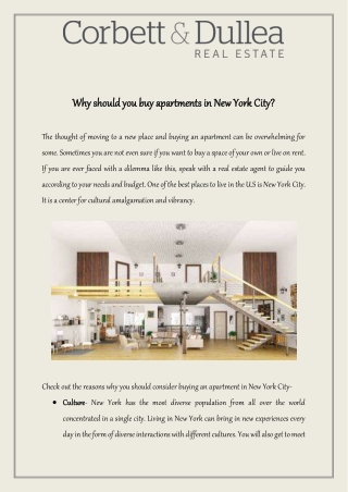 Why should you buy apartments in New York City?