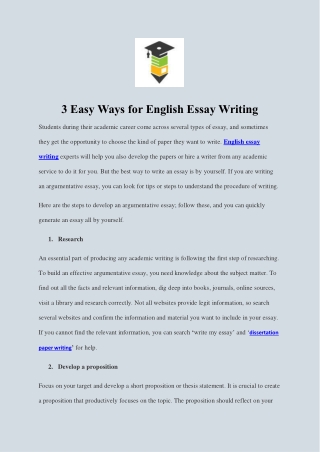 3 Easy Ways for English Essay Writing