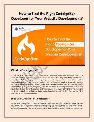 How to Find the Right Codeigniter Developer for Your Website Development