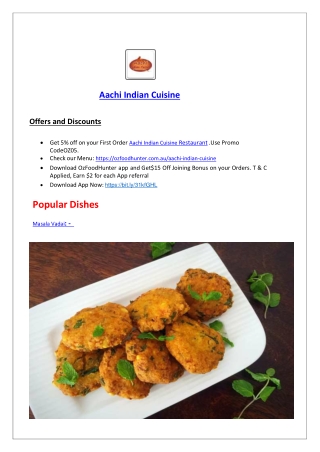 20% Off - Aachi Indian Cuisine East Perth takeaway and delivery, WA | aachi.com.