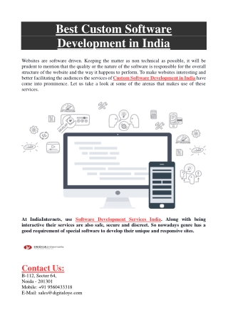 Custom Software Development in India