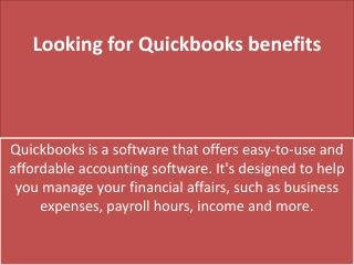 Looking for Quickbooks benefits