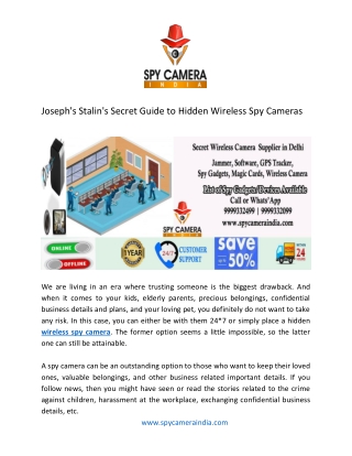 Joseph's Stalin's Secret Guide to Hidden Wireless Spy Cameras