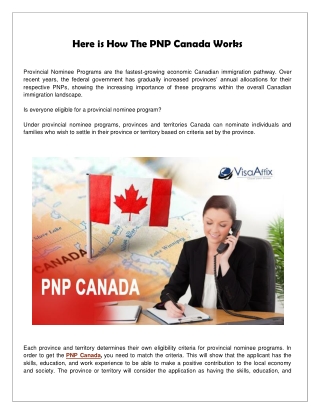 Here is How The PNP Canada Works