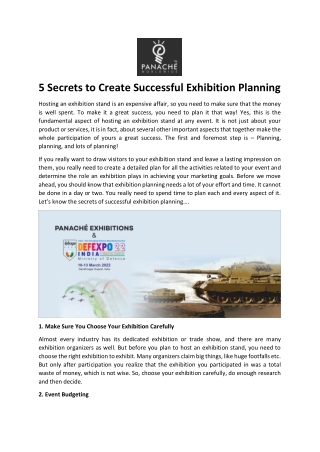 5 Secrets to Create Successful Exhibition Planning