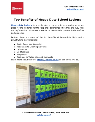 Top Benefits of Heavy Duty School Lockers