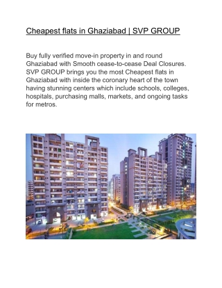 Cheapest flats in Ghaziabad | SVP GROUP