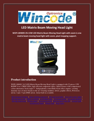 LED Matrix Beam Moving Head Light Wincodeoptronics.com
