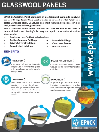 Glass Wool Panel - EPACK Prefab