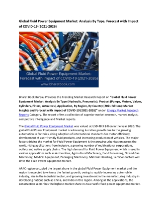 Global Fluid Power Equipment Market Research Report 2021-2026