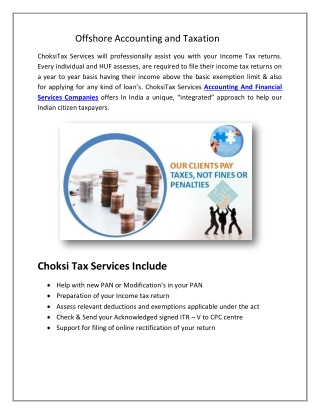 Offshore Accounting and Taxation ChoksiTax