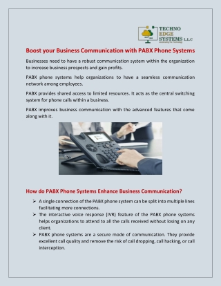 Boost your Business Communication with PABX Phone Systems