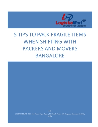 5 Tips To Pack Fragile Items When Shifting With Packers And Movers Bangalore