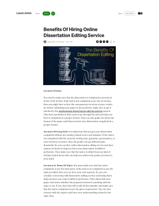 Benefits Of Hiring Online Dissertation Editing Service