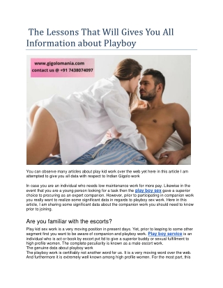 The Lessons That Will Gives You All Information About Playboy