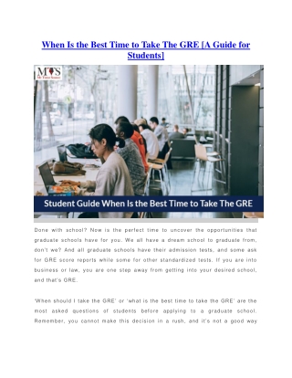 When Is the Best Time to Take The GRE [A Guide for Students]