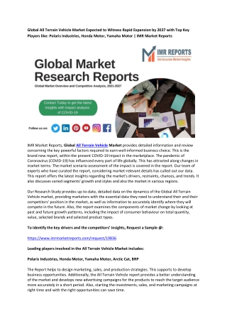 Global All Terrain Vehicle Market Expected to Witness Rapid Expansion by 2027
