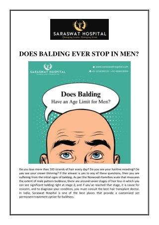 Does Balding Ever Stop in Men?