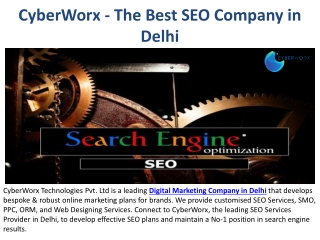 CyberWorx - The Best SEO Company in Delhi