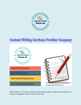 Content Writing Services Provider Company