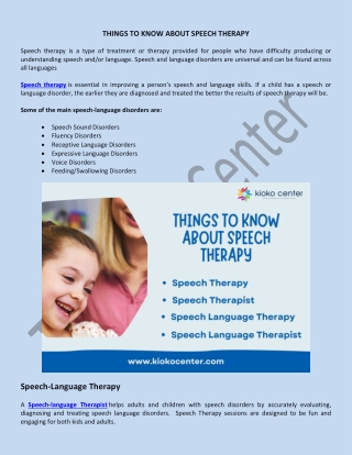 Occupational Therapy Treatment for children