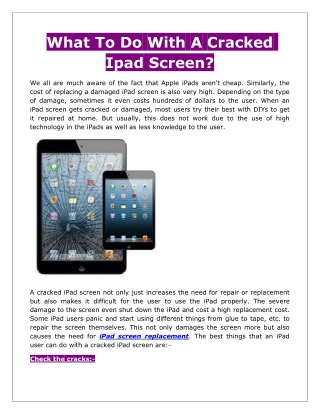 What To Do With A Cracked Ipad Screen