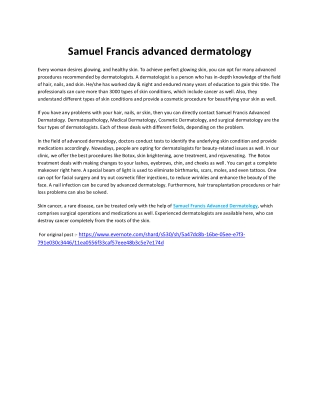 Samuel Francis advanced dermatology
