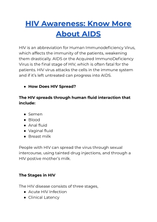 HIV Awareness_ Know More About AIDS