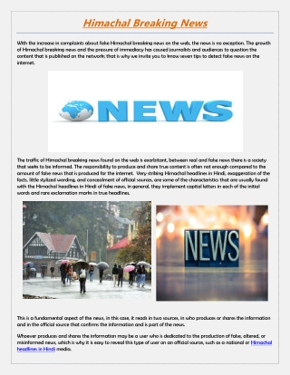 Learn To Detect Fake News On The Internet By Himachal Breaking News