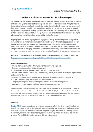 Turbine Air Filtration Market Forecasts to 2028