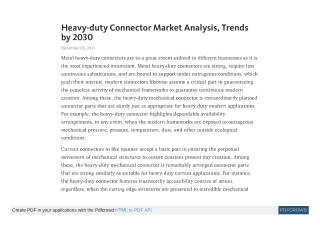 Heavy-duty Connector Market Analysis, Trends by 2030
