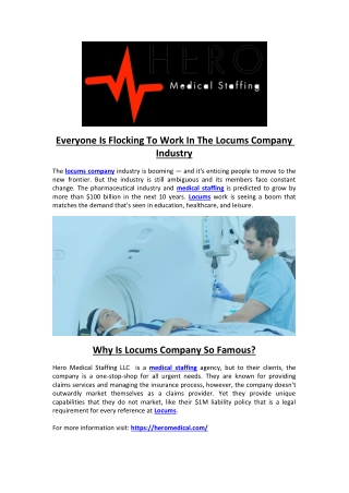 Everyone Is Flocking To Work In The Locums Company Industry