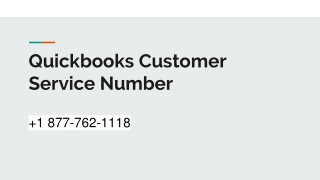 Quickbooks Customer Service Number  1 877-762-1118