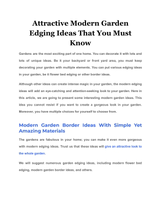 Attractive Modern Garden Edging Ideas That You Must Know
