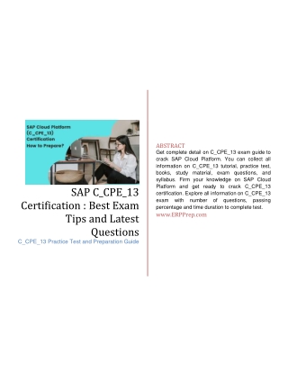 SAP C_CPE_13 Certification : Best Exam Tips and Latest Questions