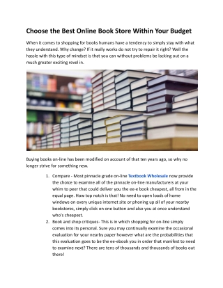 Choose the Best Online Book Store Within Your Budget