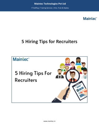 Hiring tips for Recruiters-Maintec