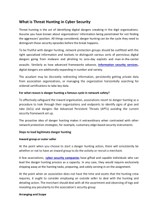 What is Threat Hunting in Cyber Security