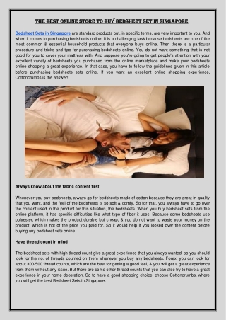 The Best Online Store To Buy Bedsheet Set In Singapore