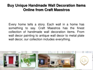 Buy Unique Handmade Wall Decoration Items Online from Craft Maestros