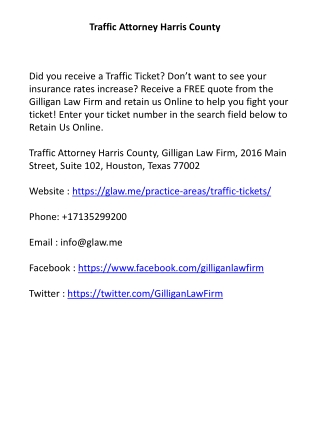 Traffic Attorney Harris County