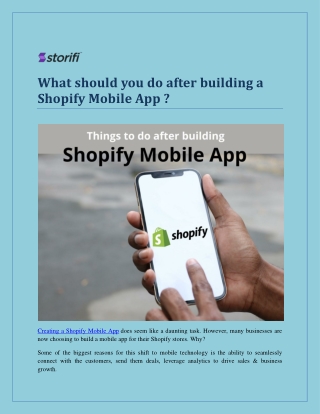 What should you do after building a Shopify Mobile App