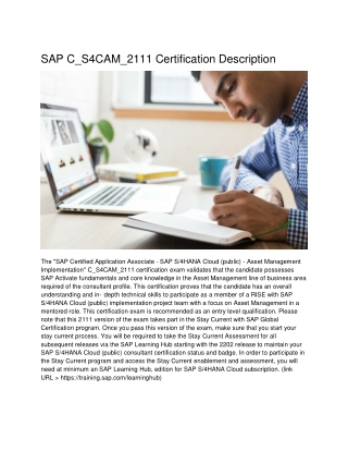 SAP C_S4CAM_2111 Certification Description