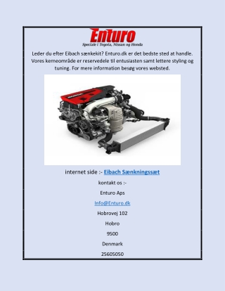 Eibach Sænkningskit  | Enturo.dk