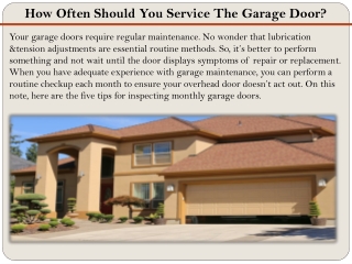 How Often Should You Service The Garage Door?