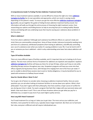 A Comprehensive Guide To Finding The Best Addiction Treatment Facility