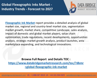 Flexographic Inks Market 2020 to Expand at a CAGR of 4.85% by 2027 Major Players  DIC CORPORATION, Siegwerk Druckfarben