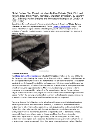 Global Carbon Fiber Market Research Report (2021-2026)