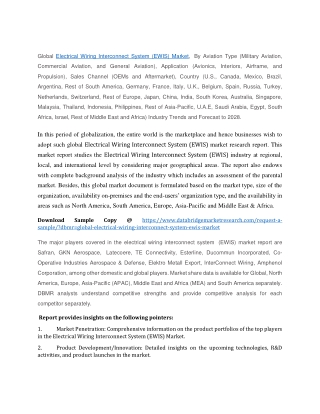 Electrical Wiring Interconnect System (EWIS) Market